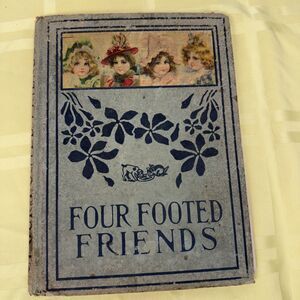 Four Footed Friends Antique Children’s Book Illustrated Color Page